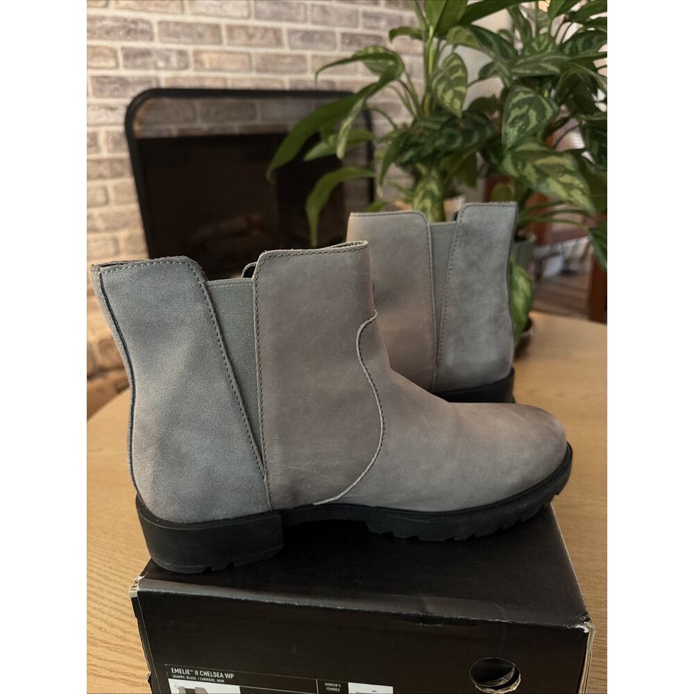 Sorel Emelie II Chelsea Womens 7.5 Quarry Black Waterproof Boot NL4324-052
